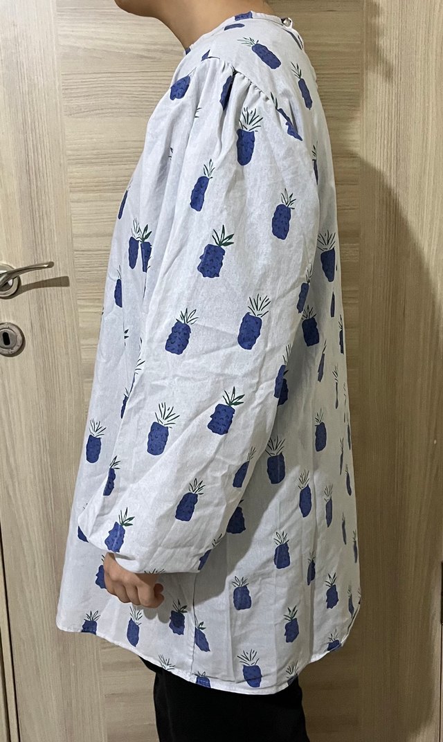 Ananas desenli uzun kollu hamile tunik - Görsel 2