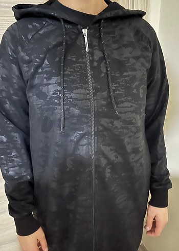 Siyah Midi Uzunlukta Rahat Kesim Ceket - Görsel 3