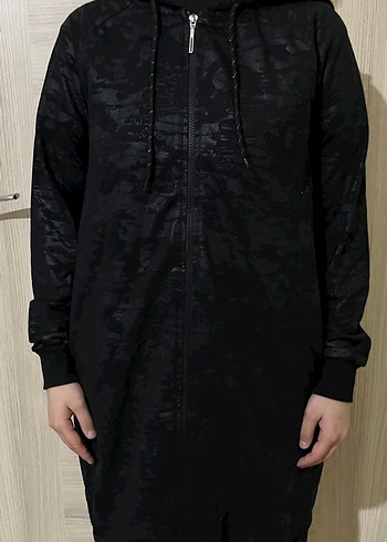 Siyah Midi Uzunlukta Rahat Kesim Ceket - Görsel 5