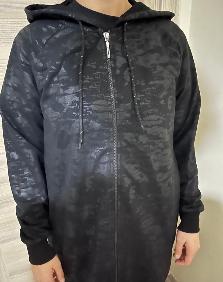 Siyah Midi Uzunlukta Rahat Kesim Ceket - Görsel 3