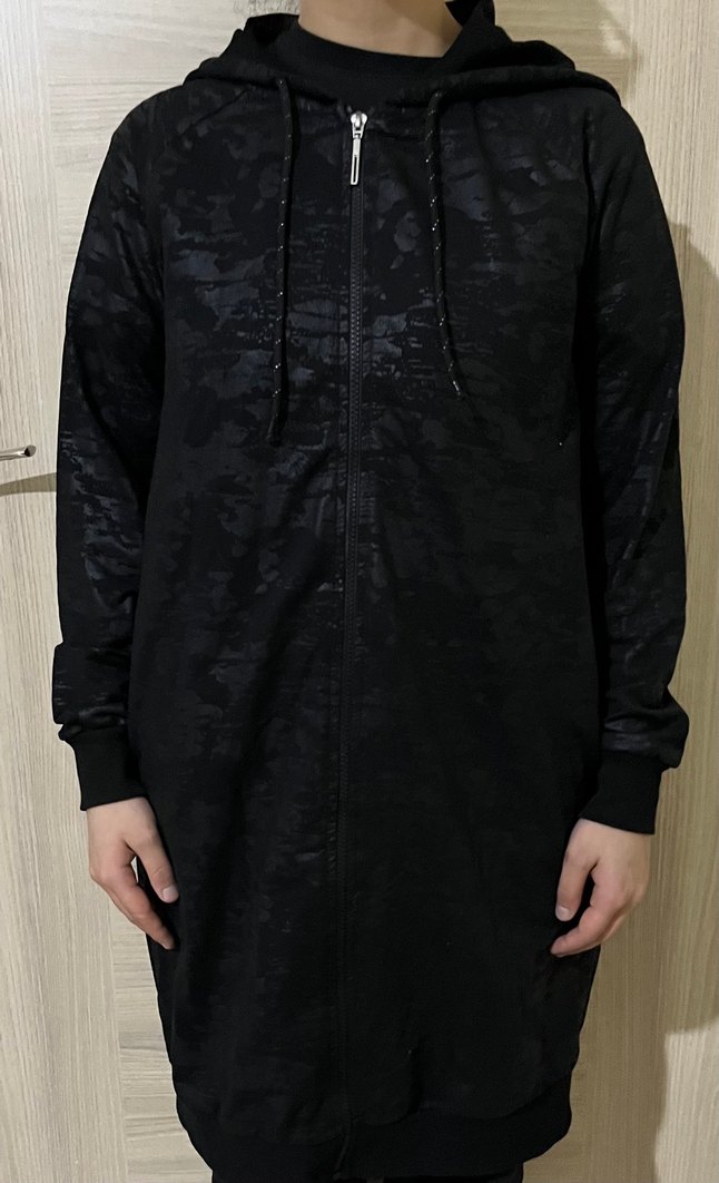 Siyah Midi Uzunlukta Rahat Kesim Ceket - Görsel 5