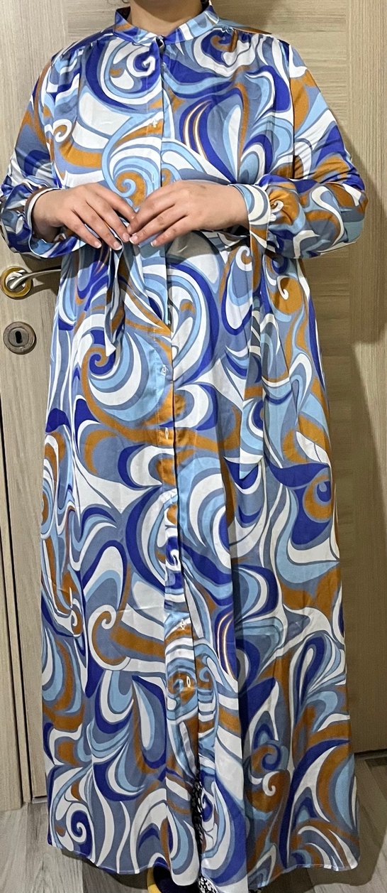 Bohem Çok Renkli Uzun Salaş Elbise - Görsel 2