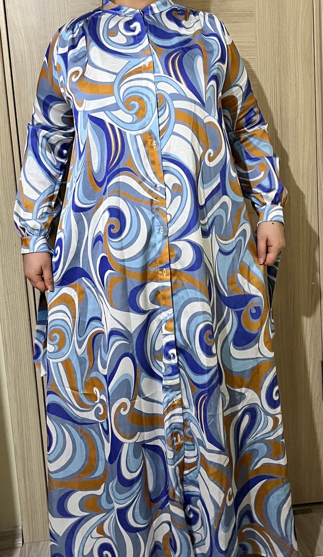 Bohem Çok Renkli Uzun Salaş Elbise - Görsel 3