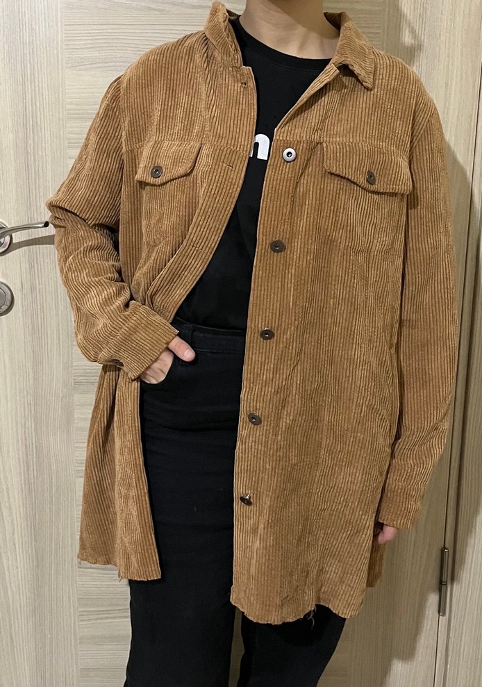 Düğmeli Kadın Kahverengi Süet Gömlek - Görsel 2