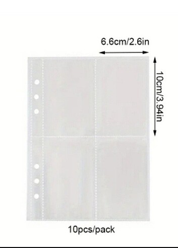 A5 4 bölmeli binder sayfası