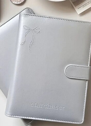 A5 Gri Kurdeleli Macaron Binder 