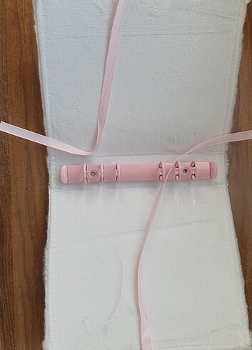 Beden A5/A6 Pembe Beyaz Peluş Binder