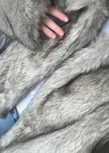 Zara Kahverengi Midi Boy Kadın Suni Kürk Ceket
