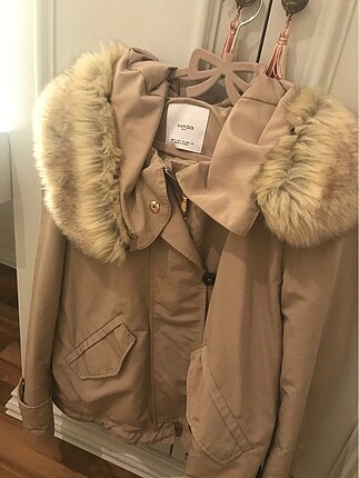 mango tertemiz kürklü mont