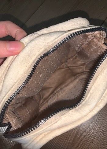 Beyaz Midi Baskılı Pamuk Çanta - Görsel 5