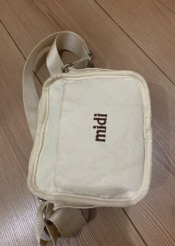 Beyaz Midi Baskılı Pamuk Çanta - Görsel 3