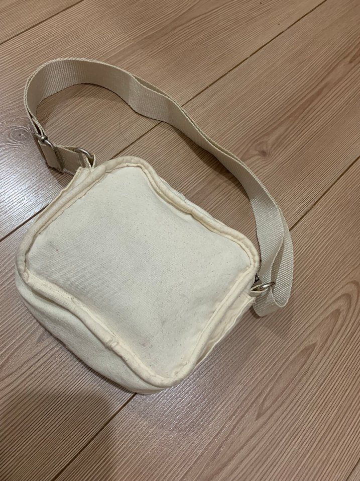 Beyaz Midi Baskılı Pamuk Çanta - Görsel 4