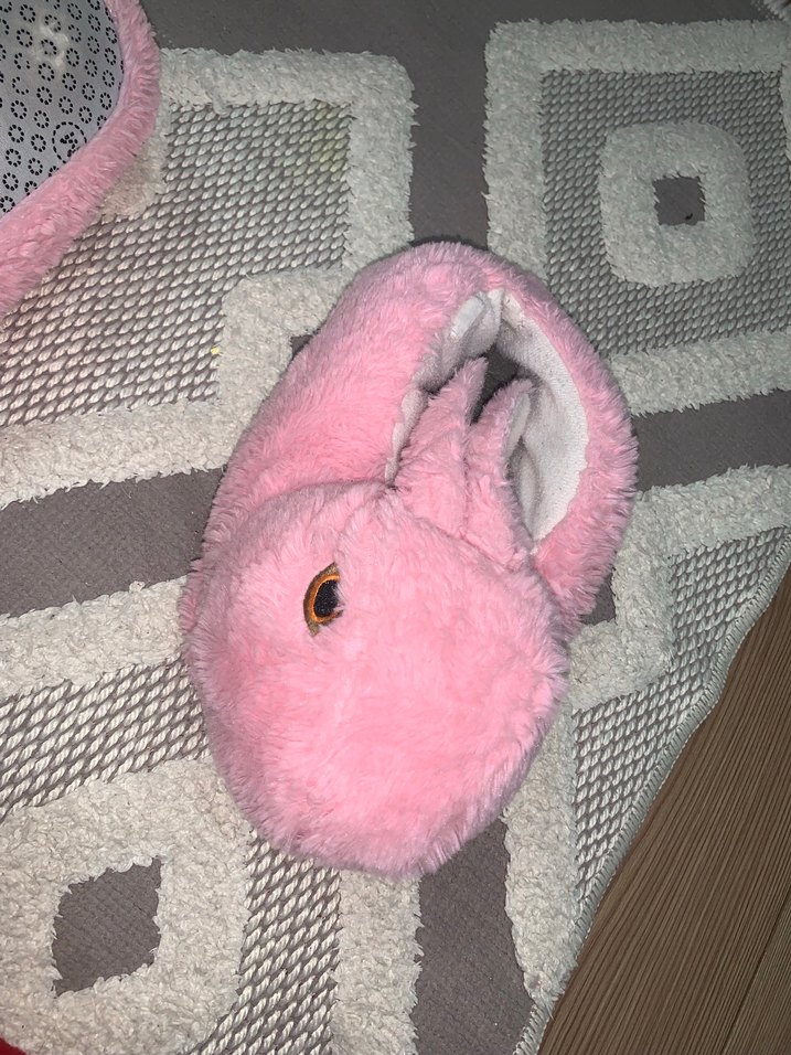 Kızlar için Pembe Peluş Tavşan Ev Terliği - Görsel 5