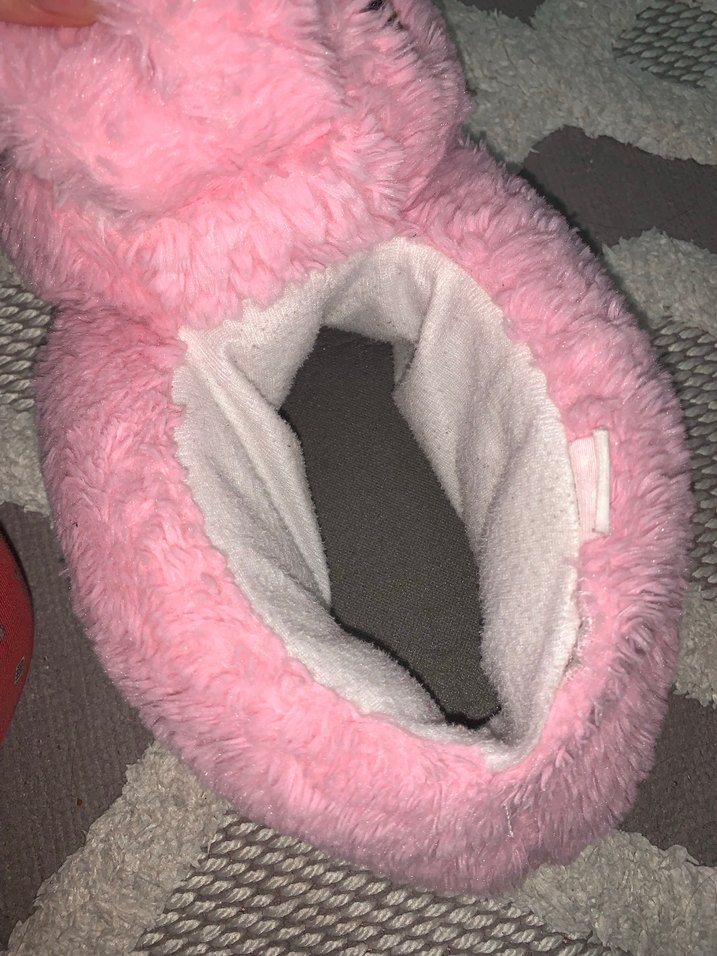 Kızlar için Pembe Peluş Tavşan Ev Terliği - Görsel 2