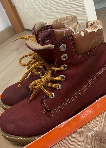 Bordo Kadın Süet Dolgu Topuklu Bot - Görsel 3