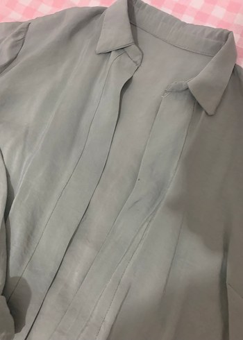 Bej Uzun Kollu Keten Kadın Gömlek - Görsel 5