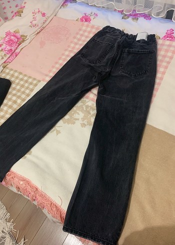 Siyah Rahat Kesim Midi Kot Pantolon - Görsel 3