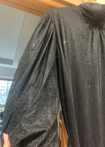 Uzun Siyah Kemerli Gotik Kadın Elbise - Görsel 4