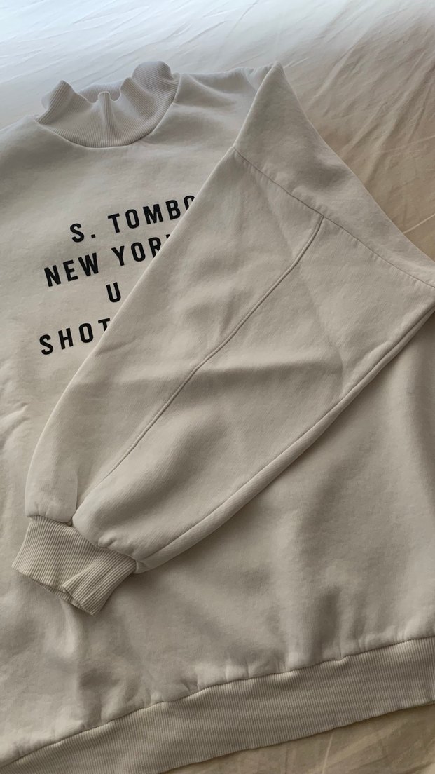 Beyaz S.TOMBOY Baskılı Kısa Kollu Sweatshirt - Görsel 3