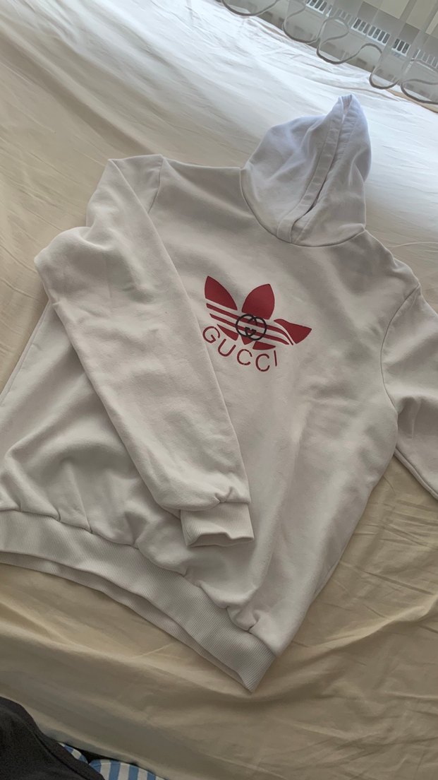 Beyaz Kapüşonlu Pamuklu Kadın Sweatshirt - Görsel 2