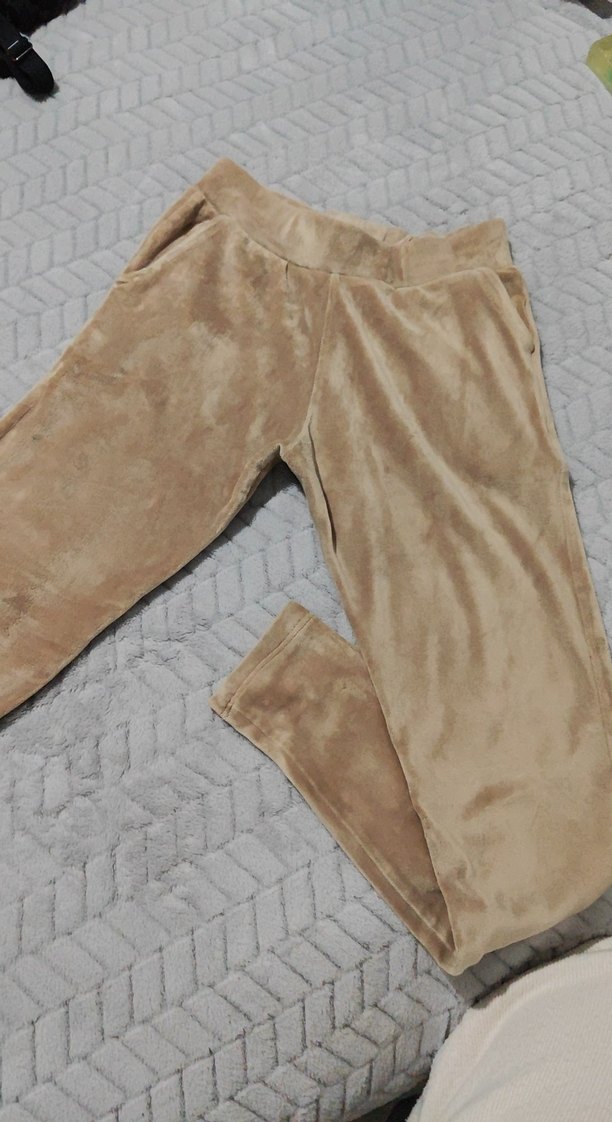 Bej Süet Kadın Tayt - Görsel 3