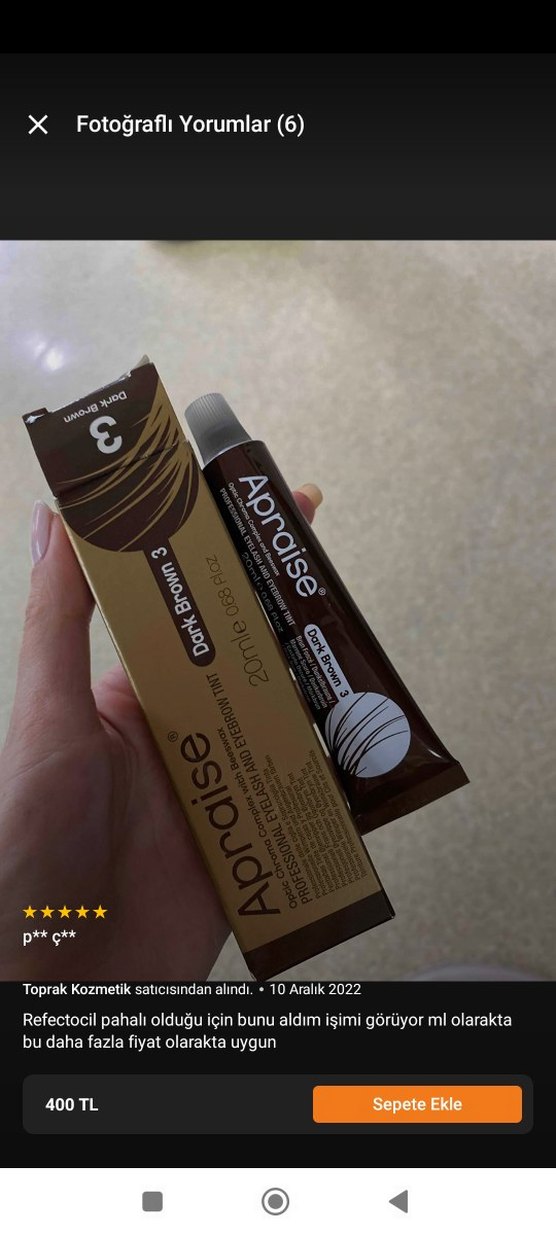 Apraise Açık Kahverengi Kirpik ve Kaş Boyası 20ml - Görsel 3