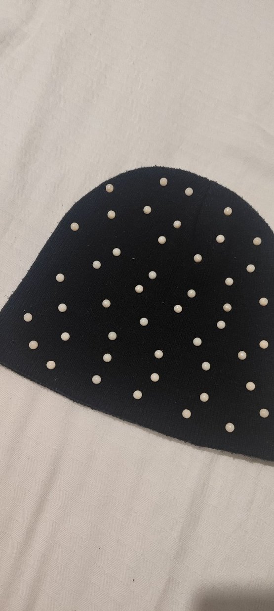 Boncuk Detaylı Siyah Kadın Bere - Görsel 2