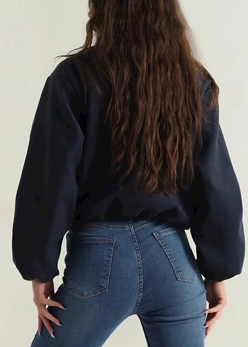 Kadın Lacivert Kaşe Fermuarlı Ceket - Görsel 3