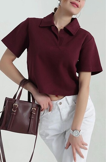 Bordo Polo yaka tişört