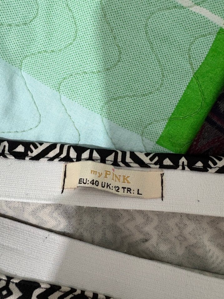 Bohem Etnik Desenli Pilili Midi Etek - Görsel 2