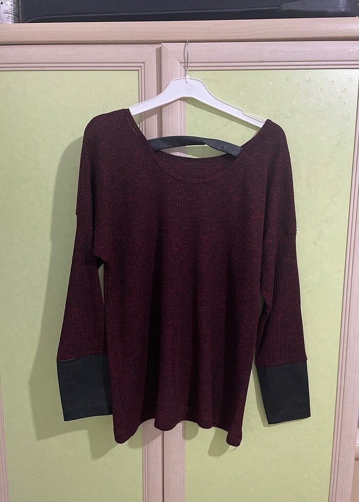 Deri Detaylı Bluz - Görsel 2