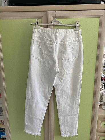 Beyaz Kot Pantolon - Görsel 2