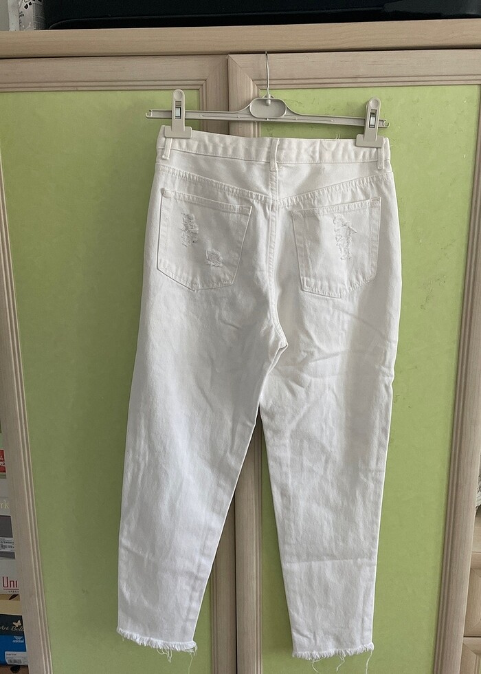 Beyaz Kot Pantolon - Görsel 2