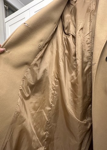 Kuşaklı Camel Rengi Kaban koton marka - Görsel 5