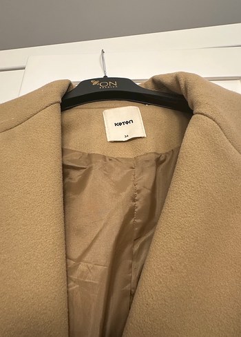 34 Beden Kuşaklı Camel Rengi Kaban koton marka
