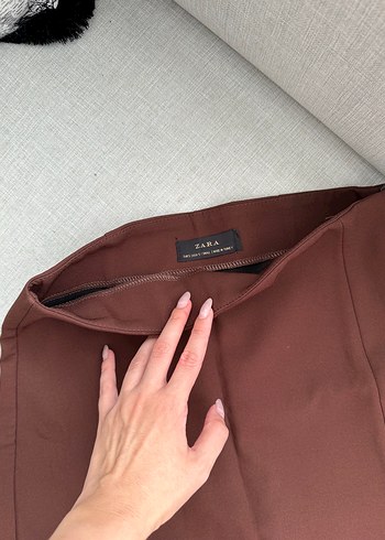 Zara kahverengi şort etek - Görsel 3