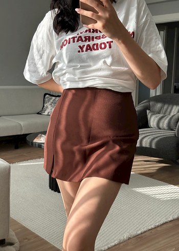 Zara kahverengi şort etek