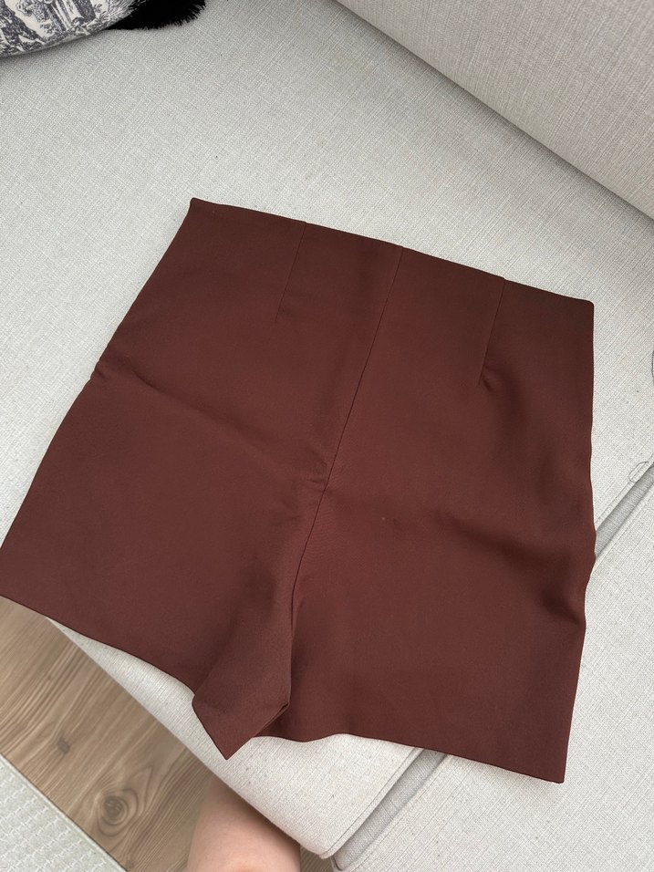 Zara kahverengi şort etek - Görsel 4