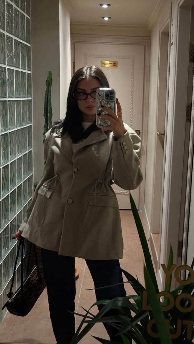 Belden oturtmalı nubuk ceket - Görsel 2