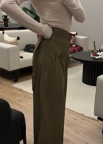 Pileli kumaş pantolon - Görsel 3