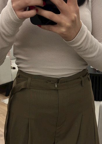 Pileli kumaş pantolon - Görsel 5