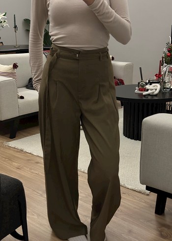 Pileli kumaş pantolon - Görsel 6