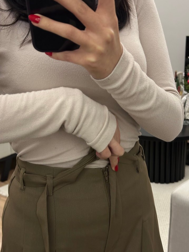 Pileli kumaş pantolon - Görsel 4