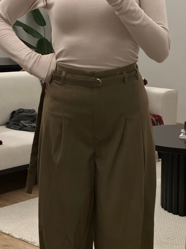 Pileli kumaş pantolon - Görsel 2