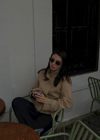 Bej midi trençkot - Görsel 2