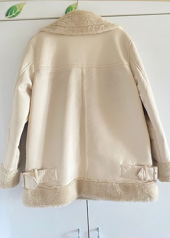 Bej İçi kürklü biker mont - Görsel 2