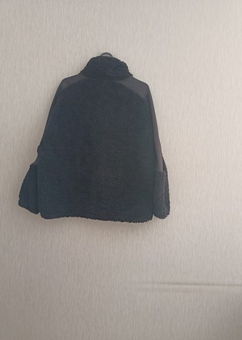 xs Beden siyah Renk Siyah Yüksek Yakalı Kadın Peluş Ceket