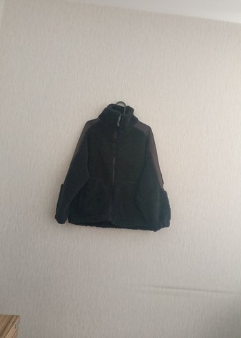 xs Beden Siyah Yüksek Yakalı Kadın Peluş Ceket