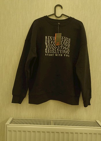 Kadın Siyah Baskılı Sweatshirt