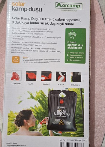 Orcamp Solar Kamp Duşu 20L - Görsel 2